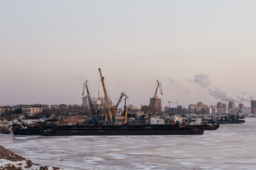 ship in port,  Khabarovsk, Russia.
