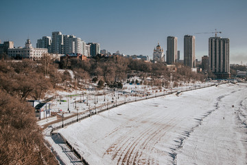 panoramic view of the city,  Khabarovsk, Russia.