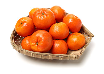 Orange fruit on the white background