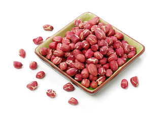 Peanuts on a white background