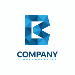 Fototapeta premium B Letter Logo Design . Creative Vector B icon with triangle creative concept.