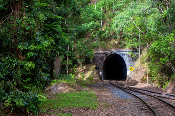 Tunnel on the Kuranda Scenic Railway in Queensland, Australia
