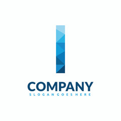 I Letter Logo Design . Creative Vector I icon with triangle creative concept.