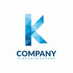 K Letter Logo Design . Creative Vector K icon with triangle creative concept.