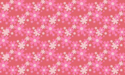 Romantic pink floral pattern background for valentine, with leaf and flower beautiful concept.