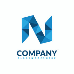 N Letter Logo Design . Creative Vector N icon with triangle creative concept.