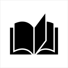 Open book icon in solid style