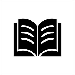 Open book icon in solid style