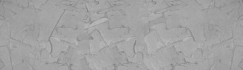 Fototapeta na wymiar Concrete mortar strokes widescreen texture. Grey wet cement long background