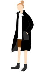 Illustration material of a young woman in casual fashion clothes