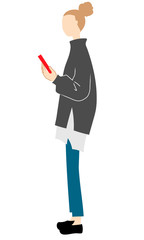 Illustration material of a young woman in casual fashion clothes