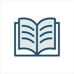 Book icon vector design template, vector icon designed in filled color style