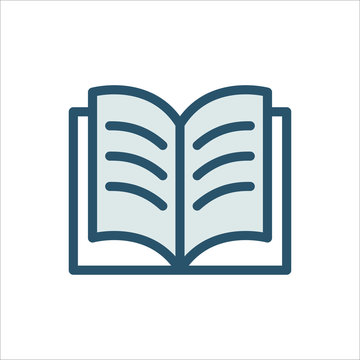 Book icon vector design template, vector icon designed in filled color style