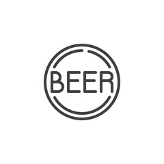 Beer cap line icon. linear style sign for mobile concept and web design. Circle beer sign outline vector icon. Symbol, logo illustration. Vector graphics