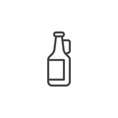 Beer bottle line icon. linear style sign for mobile concept and web design. Craft beer bottle outline vector icon. Pub, brewery, bar symbol, logo illustration. Vector graphics
