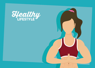 young woman athlete character healthy lifestyle