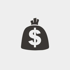 money bag icon vector illustration and symbol foir website and graphic design