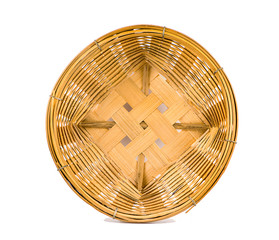 vintage weave wicker basket an isolated on white background