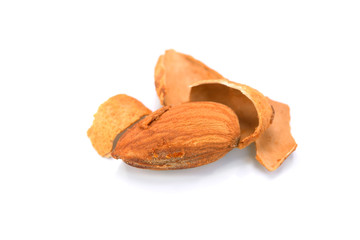 single almond photo closeup isolated on white background