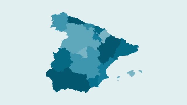 Spain - Blue tone animated country map