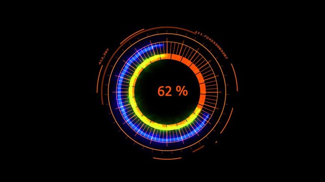 digital meter power energy red blue powerful around loading technology effect