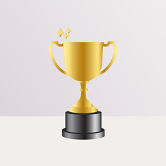 Illustration Vector: Gold cup on white background.