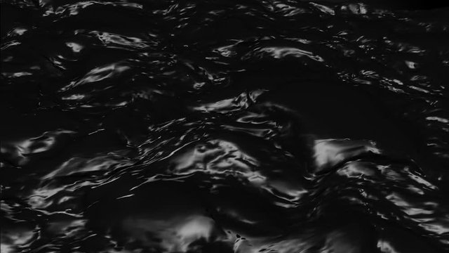 Gently flowing and rippling dark oil or water motion background. Full HD looping liquid animation.