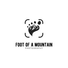 foot of a mountain adventure hiking peak vacation logo vector illustration