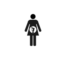 Mother, pregnancy icon. Vector illustration, flat design.
