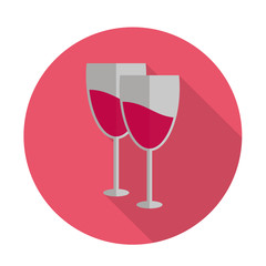 Valentine icon. Cheers wine flat icon.
