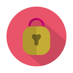 Valentine icon. Heart lock flat icon.