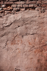 Vertical texture of a cemented brick wall