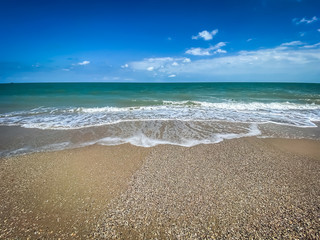 Fototapeta premium Beautiful view sea and beach nature traveler backgrounds