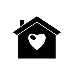 Valentine icon. Love or sweet home flat icon.