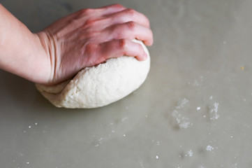 Easter baking. Baking Easter cake. Manual dough preparation.