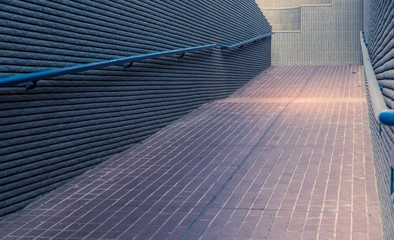 Way to Pedestrian underpass tunnel in Abu Dhabi city at Corniche, UAE