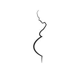 Woman Pregnant, line icon. Vector illustration. Flat.