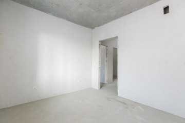 interior of the apartment without decoration in gray colors