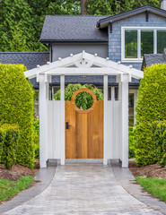 A nice entrance of a luxury house in Vancouver, Canada.