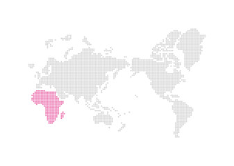 Fototapeta na wymiar ワールドシルエットマップ（アフリカ大陸）