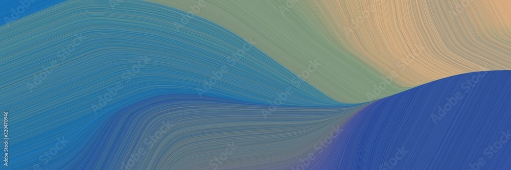Aufkleber header background texture with teal blue, tan and gray gray color and elegant curvy swirl waves back