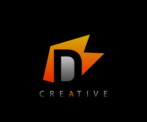 Abstract Initial Letter D Technology logo icon vector design concept.