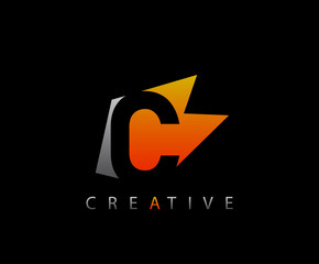 Obraz premium Abstract Initial Letter C Technology logo icon vector design concept.