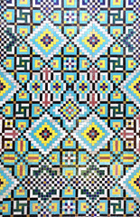 Detail of traditional persian mosaic wall, Iran