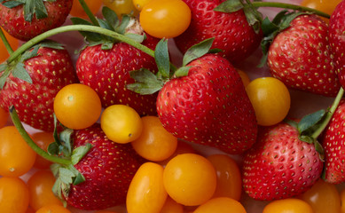 The vivid color of strawberries and tomatoes