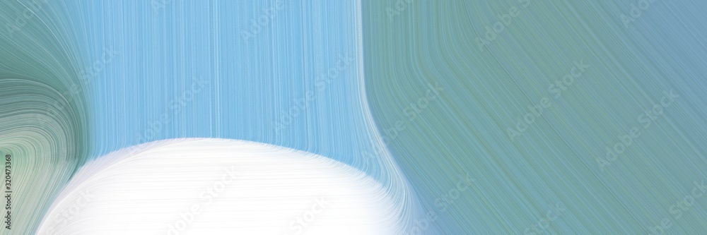 Poster card background graphic with cadet blue, sky blue and lavender color and modern soft curvy waves bac