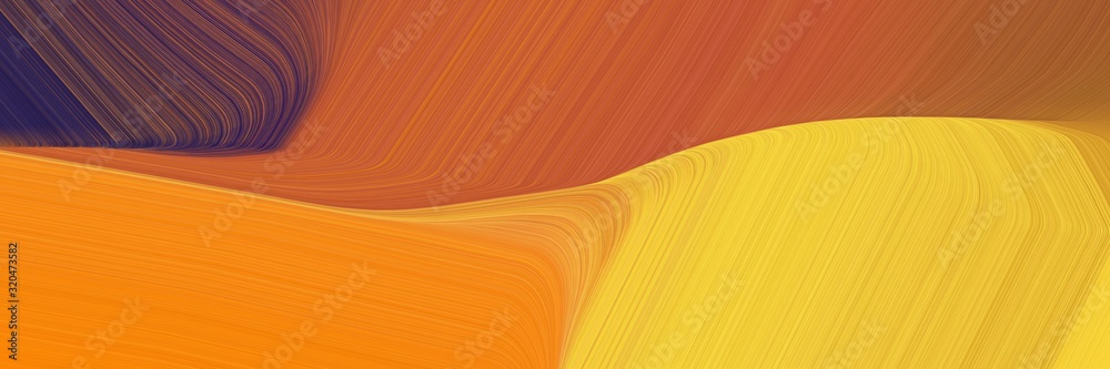 Poster header background graphic with bronze, coffee and very dark magenta color and modern curvy waves bac