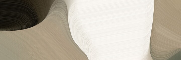 Naklejka premium banner background graphic with rosy brown, very dark green and linen color and modern curvy waves background illustration