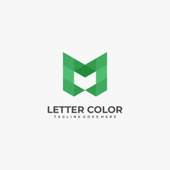 Vector Logo Illustration Abstract Letter M Low Poly Style