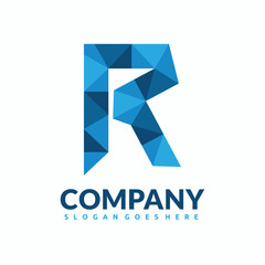 R Letter Logo Design . Creative Vector R icon with triangle creative concept.